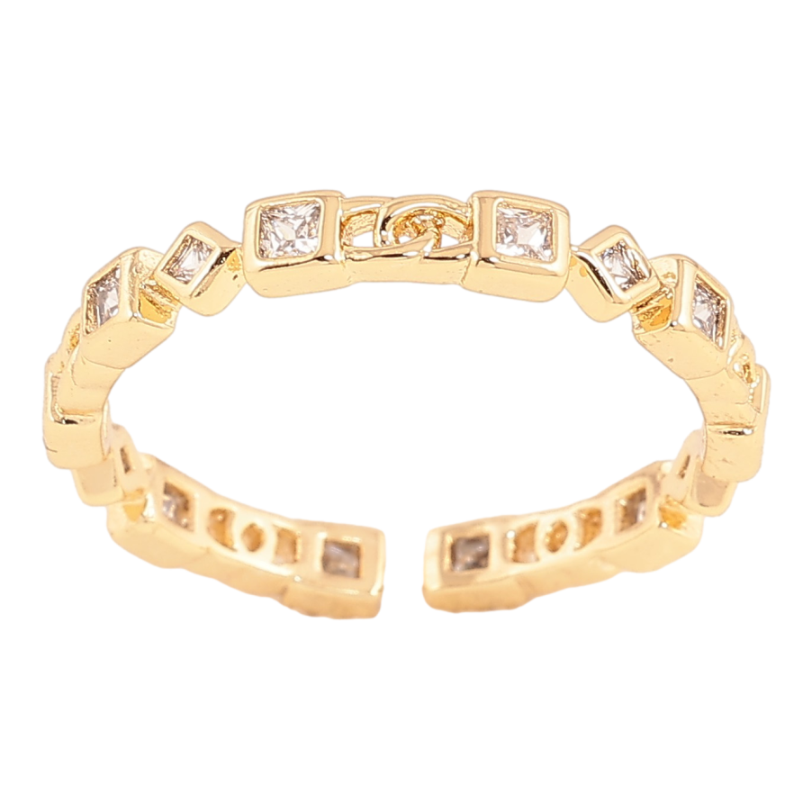 Каблучка Xuping колір Позолота 14K "Візерунок з кристалами" фото №1