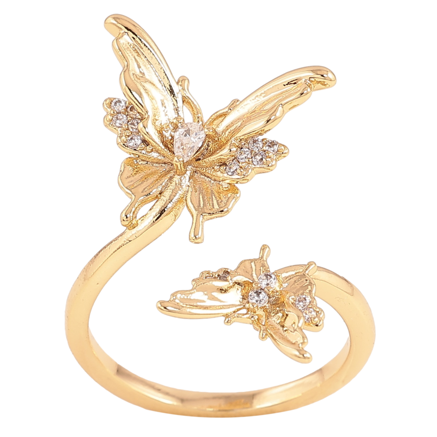 Каблучка Xuping колір Позолота 14K "Метелики" фото №1