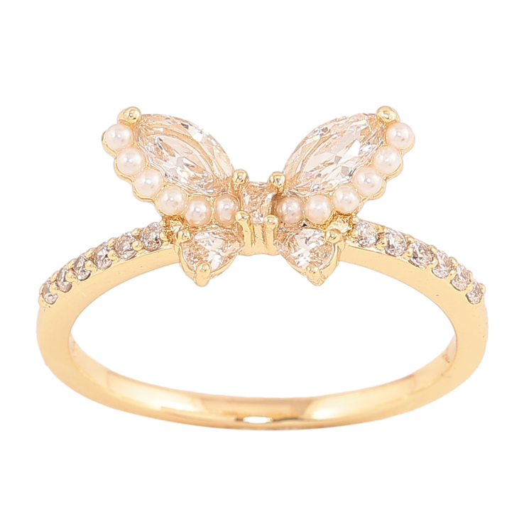 Каблучка Xuping колір Позолота 14K "Кристальний метелик" фото №15