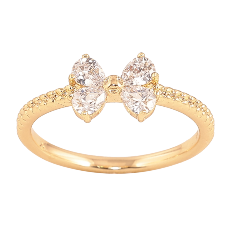 Каблучка Xuping колір Позолота 14K "Кристальний бант" фото №2