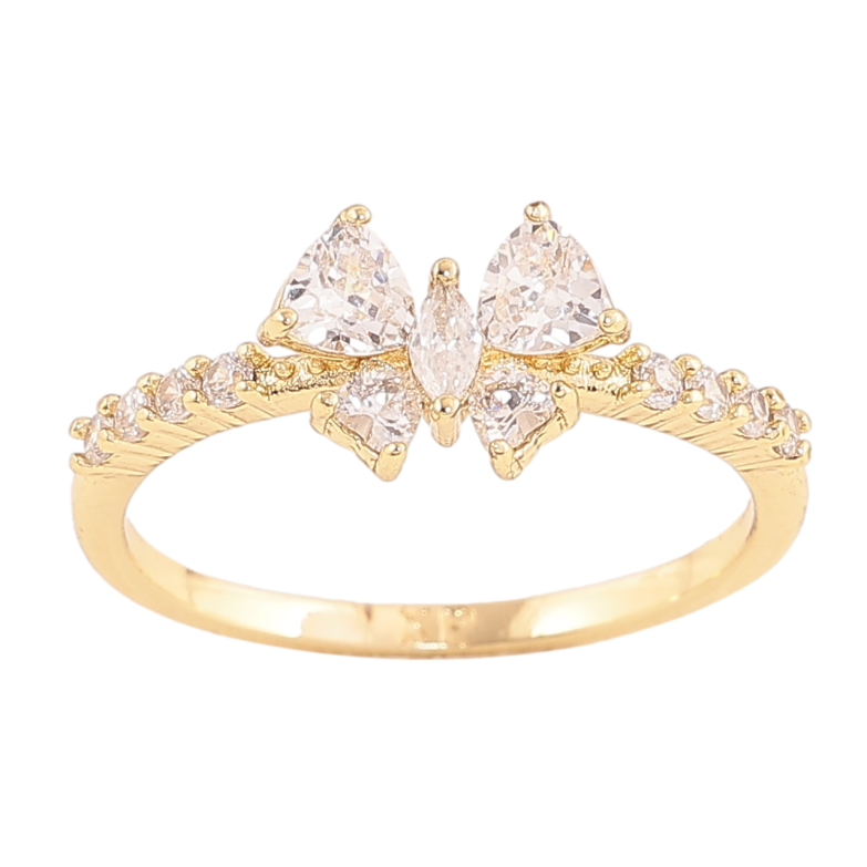 Кольцо Xuping цвет Позолота 14K "Кристальная бабочка" фото №2