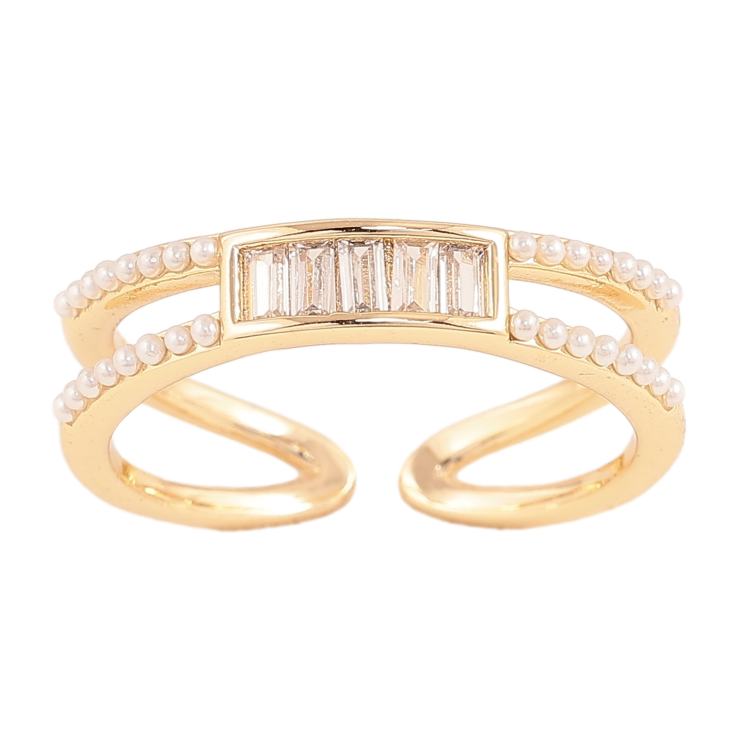 Кольцо Xuping цвет Позолота 14K "Узор с кристаллами" фото №2 Кольцо Xuping цвет Позолота 14K "Узор с кристаллами" фото №2