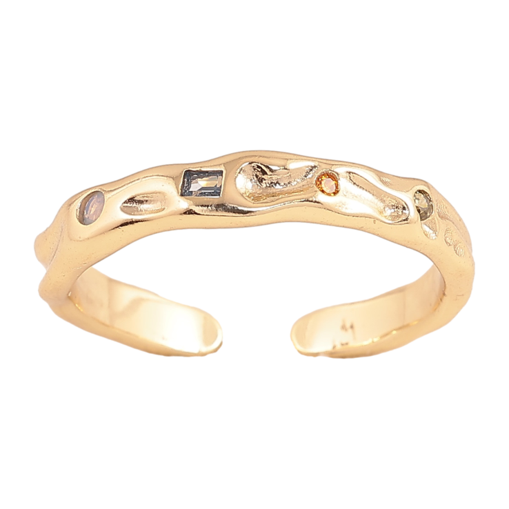 Каблучка Xuping колір Позолота 14K "Візерунок з різнокольоровими кристалами" фото №11 Каблучка Xuping колір Позолота 14K "Візерунок з різнокольоровими кристалами" фото №11