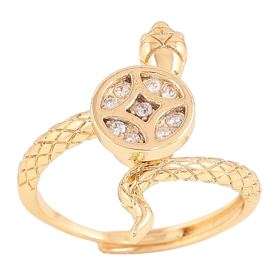 Каблучка Xuping колір Позолота 14K "Змія зі спіннером" фото №1