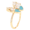 Кольцо Xuping цвет Позолота 14K "Кристальная бабочка с голубой эмалью" фото №2 Кольцо Xuping цвет Позолота 14K "Кристальная бабочка с голубой эмалью" фото №2