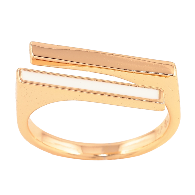 Кольцо Xuping цвет Позолота 18K "Узор с белой эмалью" фото №8
