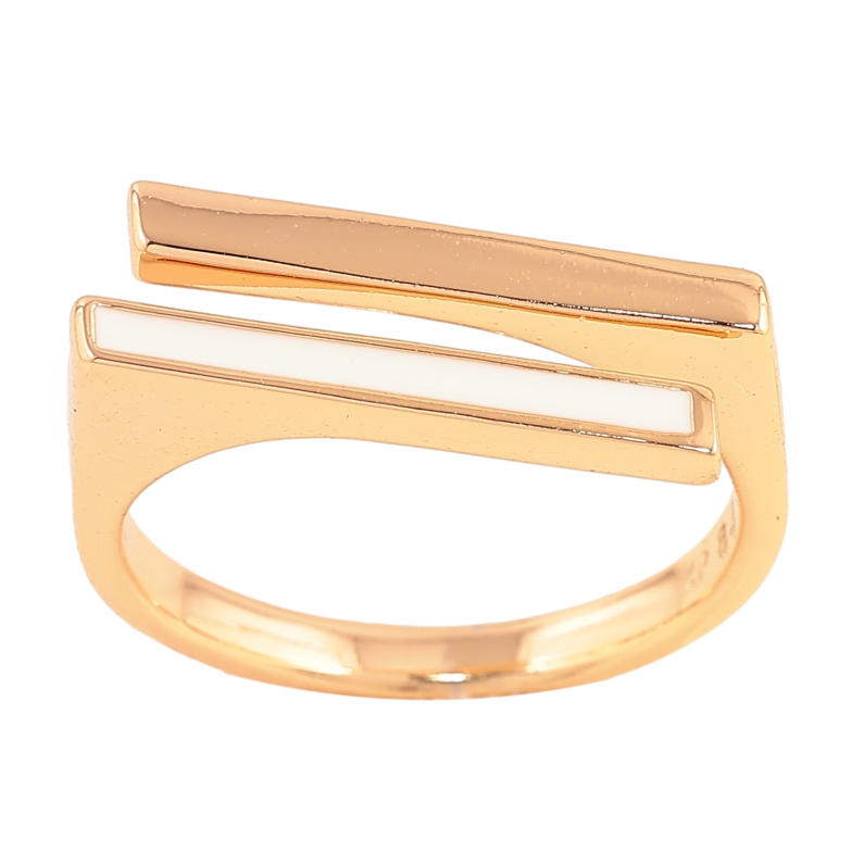 Каблучка Xuping колір Позолота 18K "Візерунок з білою емаллю" фото №1