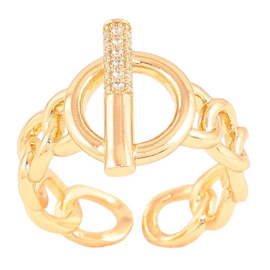 Кольцо Xuping цвет Позолота 18K "Декоративный узор цепочка с кругом" фото №1 Кольцо Xuping цвет Позолота 18K "Декоративный узор цепочка с кругом" фото №1