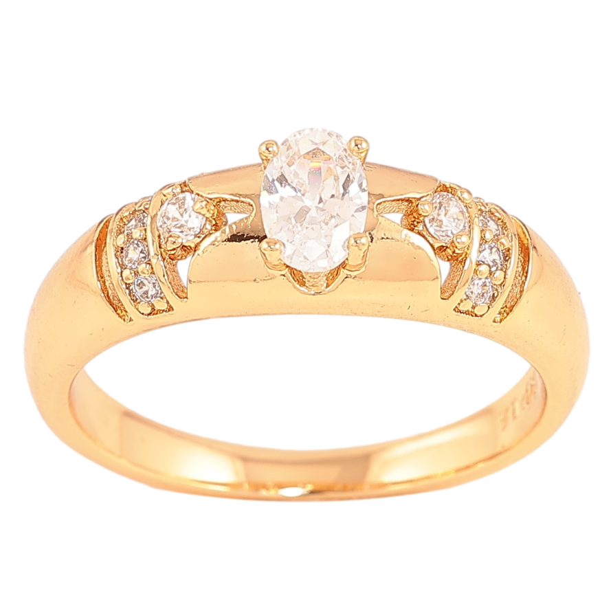 Каблучка Xuping колір Позолота 18K "Візерунок з кристалами" фото №1