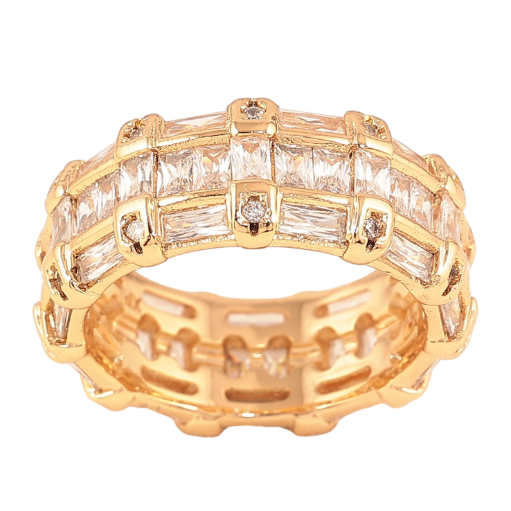 Кольцо Xuping цвет Позолота 18K "Инкрустация кристаллами" шир. 8мм фото №5 Кольцо Xuping цвет Позолота 18K "Инкрустация кристаллами" шир. 8мм фото №5