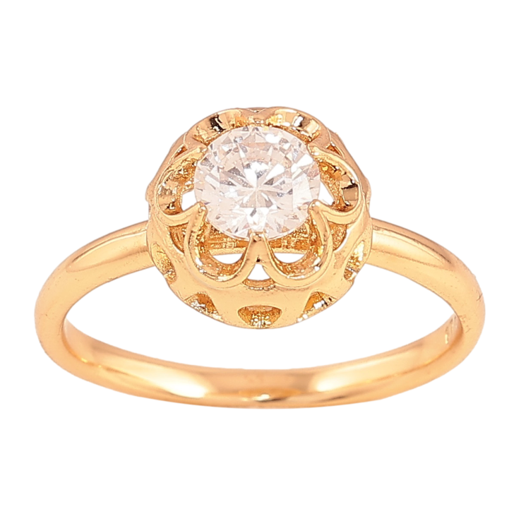 Каблучка Xuping колір Позолота 18K "Візерунок з кристалом" фото №5