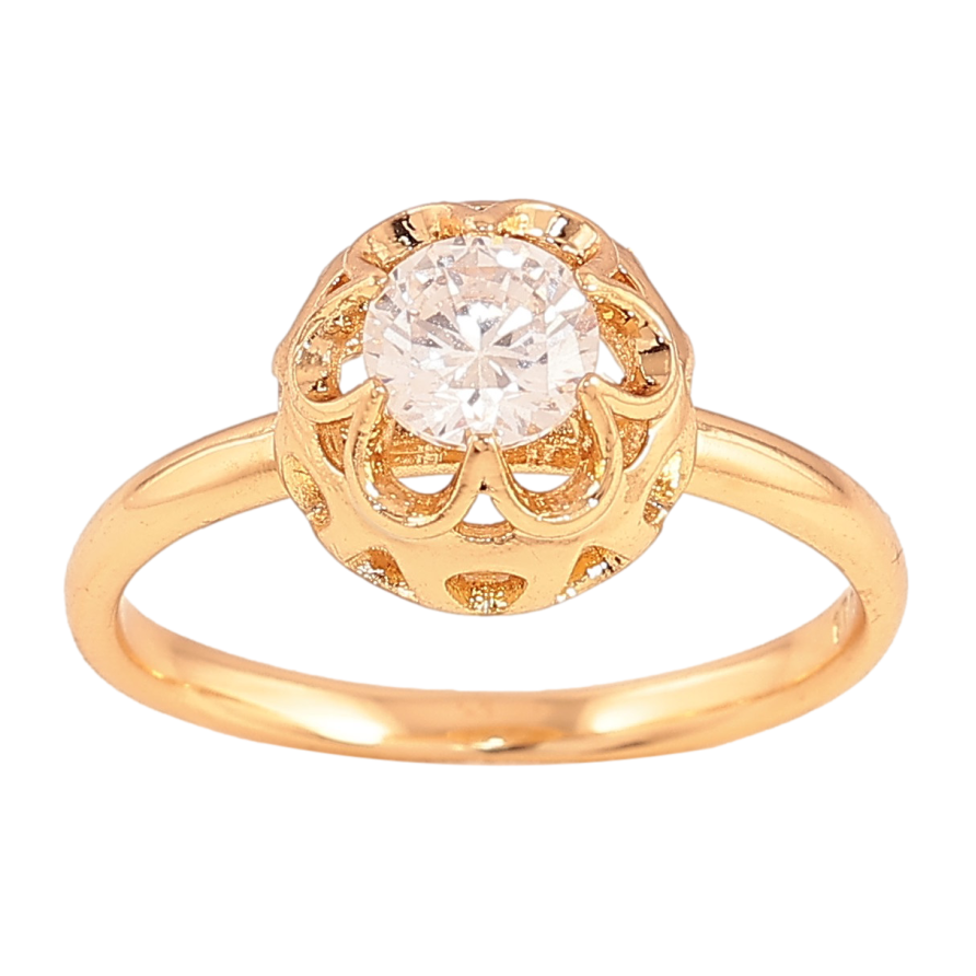 Каблучка Xuping колір Позолота 18K "Візерунок з кристалом" фото №1