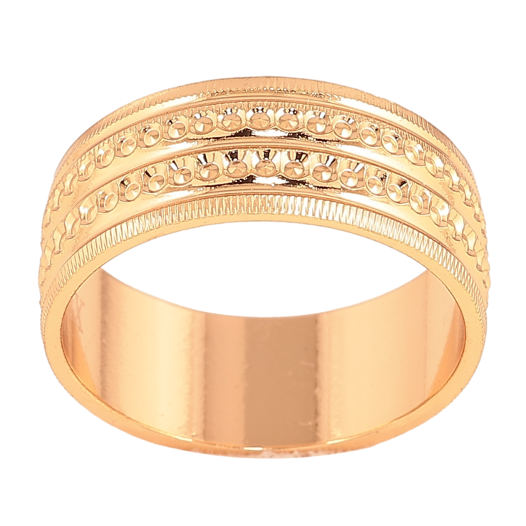 Кольцо Xuping цвет Позолота 18K "Обручальное с узором" шир. 8мм фото №16