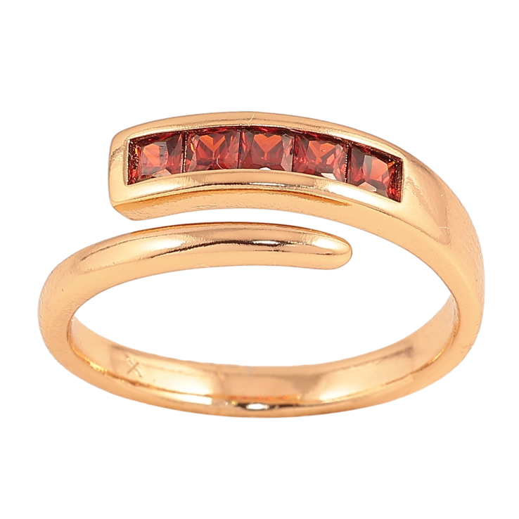 Кольцо Xuping цвет Позолота 18K "Дорожка красных кристаллов" фото №4