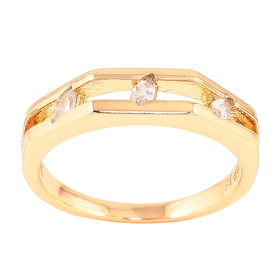 Каблучка Xuping колір Позолота 18K "Візерунок з кристалами" фото №1 Каблучка Xuping колір Позолота 18K "Візерунок з кристалами" фото №1