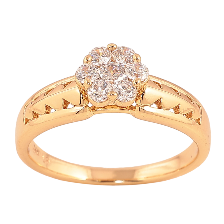 Каблучка Xuping колір Позолота 18K "Кристальна квіточка" фото №1 Каблучка Xuping колір Позолота 18K "Кристальна квіточка" фото №1