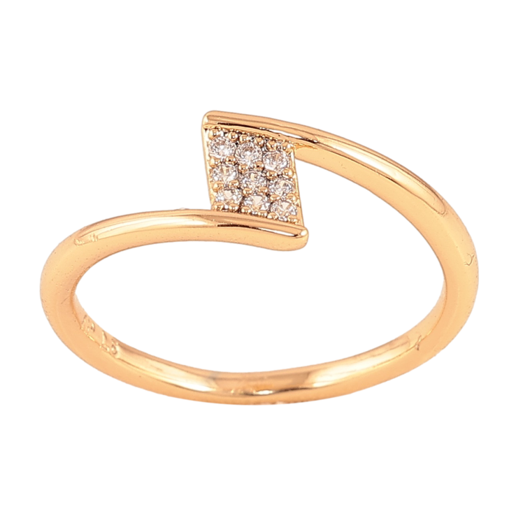 Каблучка Xuping колір Позолота 18K "Візерунок з кристалами" фото №8