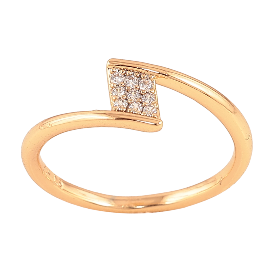 Каблучка Xuping колір Позолота 18K "Візерунок з кристалами" фото №1 Каблучка Xuping колір Позолота 18K "Візерунок з кристалами" фото №1