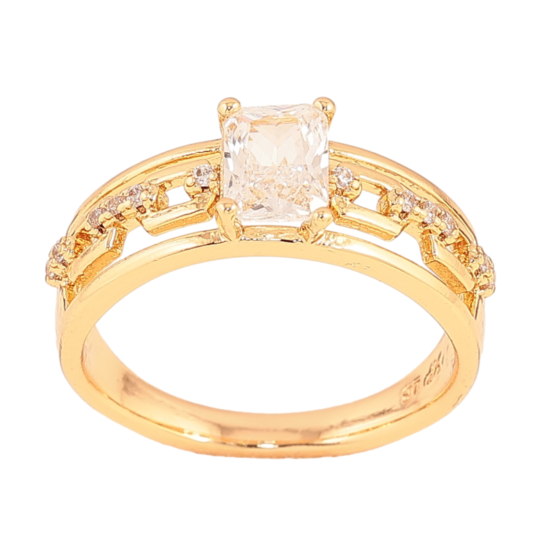Кольцо Xuping цвет Позолота 18K "Узор с кристаллами" фото №1 Кольцо Xuping цвет Позолота 18K "Узор с кристаллами" фото №1