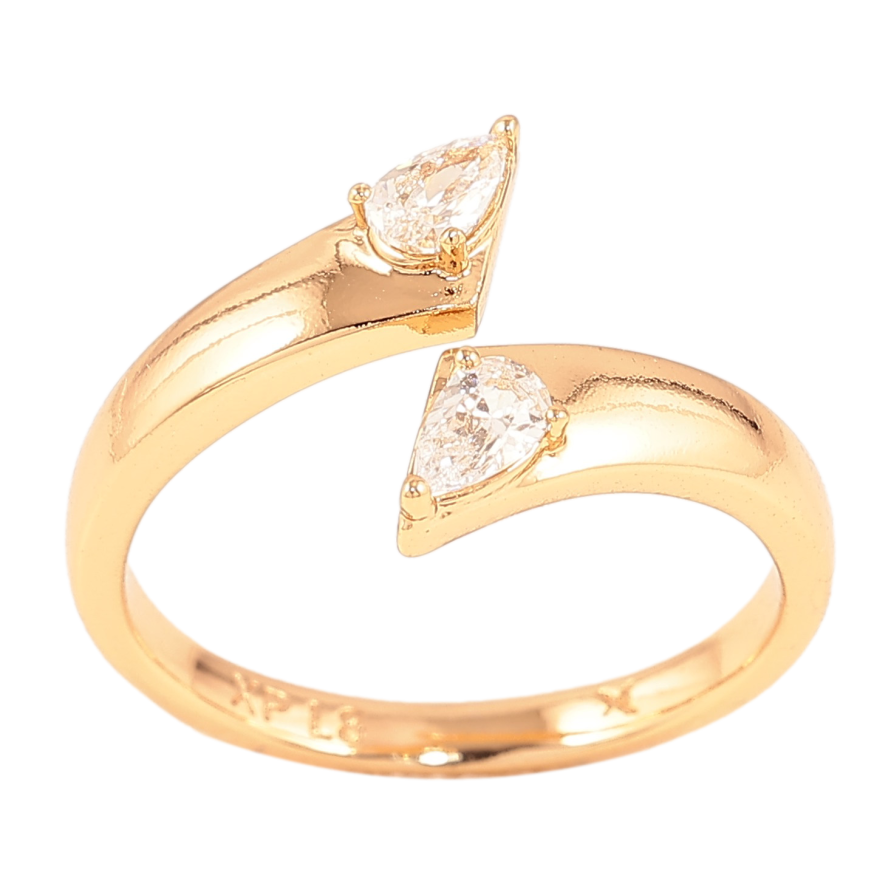 Каблучка Xuping колір Позолота 18K "Візерунок з кристалами" фото №1 Каблучка Xuping колір Позолота 18K "Візерунок з кристалами" фото №1