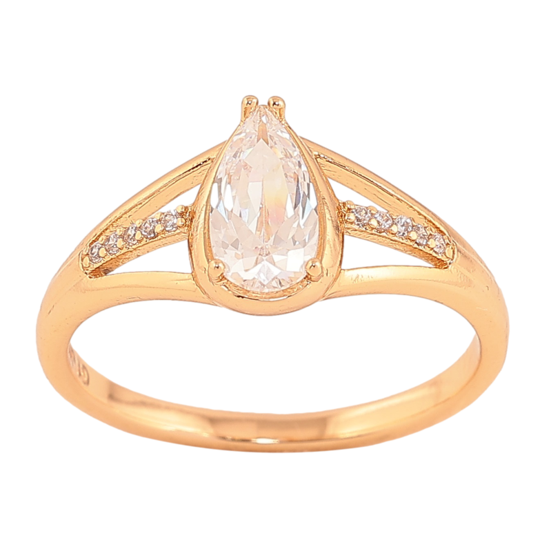Каблучка Xuping колір Позолота 18K "Кристальна крапелька" фото №2 Каблучка Xuping колір Позолота 18K "Кристальна крапелька" фото №2
