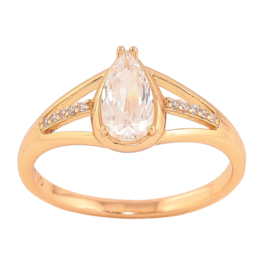 Кольцо Xuping цвет Позолота 18K "Кристальная капелька" фото №1 Кольцо Xuping цвет Позолота 18K "Кристальная капелька" фото №1
