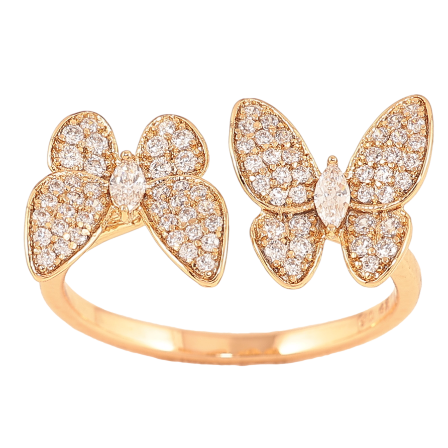Кольцо Xuping цвет Позолота 18K "Бабочки" фото №1 Кольцо Xuping цвет Позолота 18K "Бабочки" фото №1