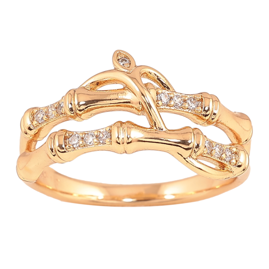 Кольцо Xuping цвет Позолота 18K "Декоративный узор с кристаллами" фото №1