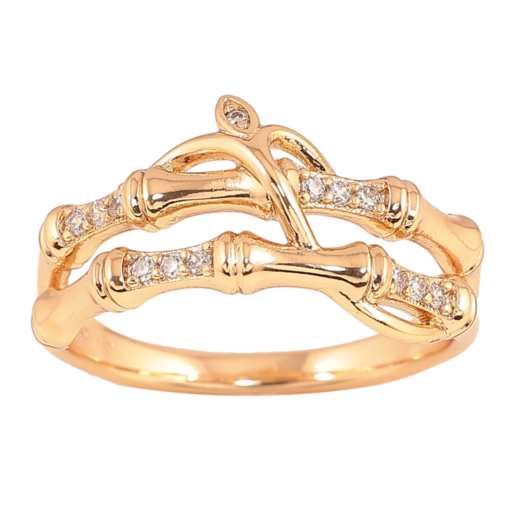 Каблучка Xuping колір Позолота 18K "Декоративний візерунок з кристалами" фото №15