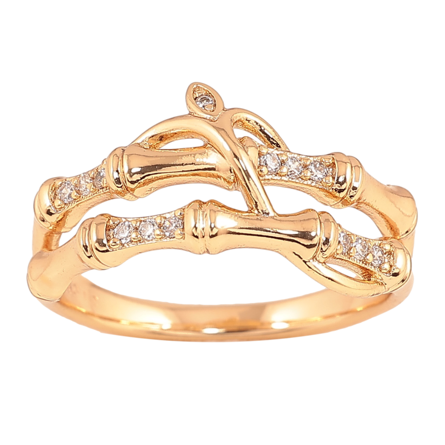 Каблучка Xuping колір Позолота 18K "Декоративний візерунок з кристалами" фото №1 Каблучка Xuping колір Позолота 18K "Декоративний візерунок з кристалами" фото №1