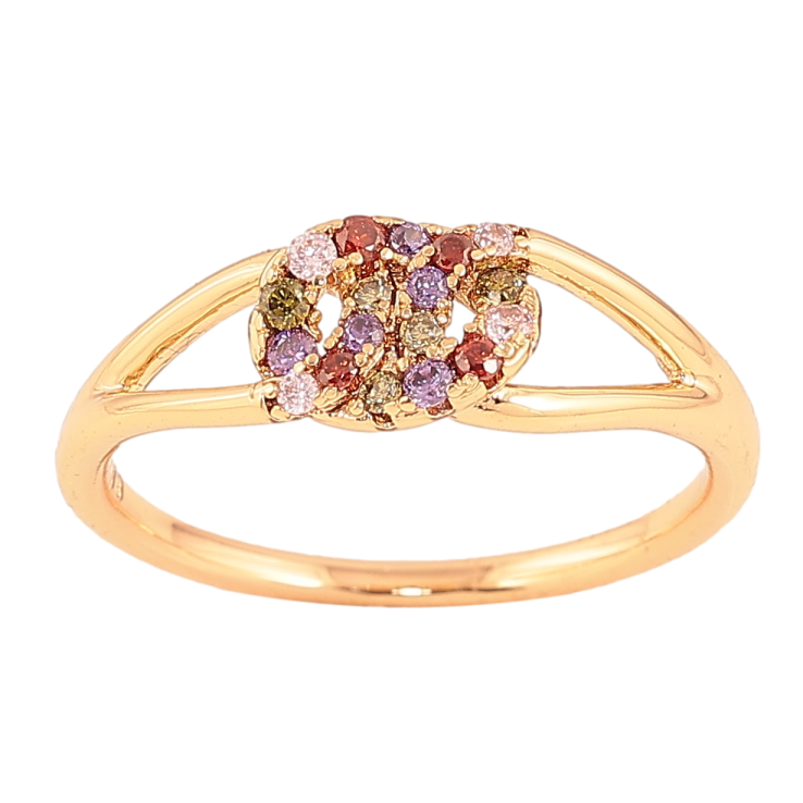 Кольцо Xuping цвет Позолота 18K "Узор с разноцветными кристаллами"  фото №17