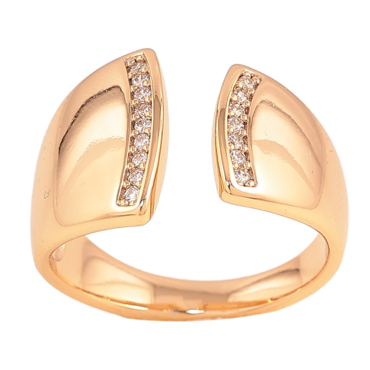 Каблучка Xuping колір Позолота 18K "Візерунок з кристалами" фото №11 Каблучка Xuping колір Позолота 18K "Візерунок з кристалами" фото №11