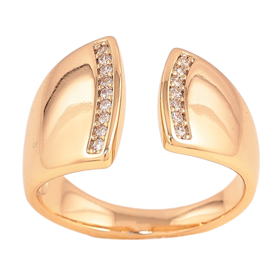 Каблучка Xuping колір Позолота 18K "Візерунок з кристалами" фото №1