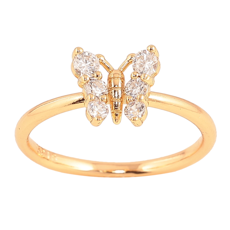 Кольцо Xuping цвет Позолота 18K "Кристальная бабочка" фото №18
