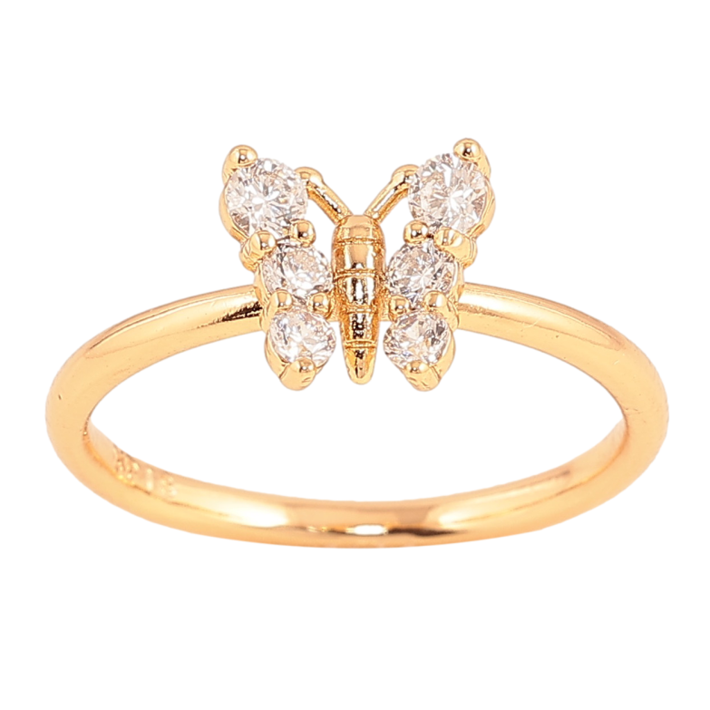 Каблучка Xuping колір Позолота 18K "Кристальний метелик" фото №1 Каблучка Xuping колір Позолота 18K "Кристальний метелик" фото №1