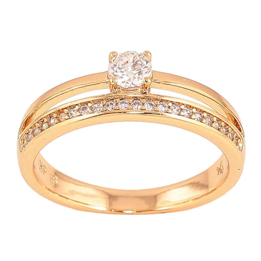 Каблучка Xuping колір Позолота 18K "Візерунок з кристалами" фото №1