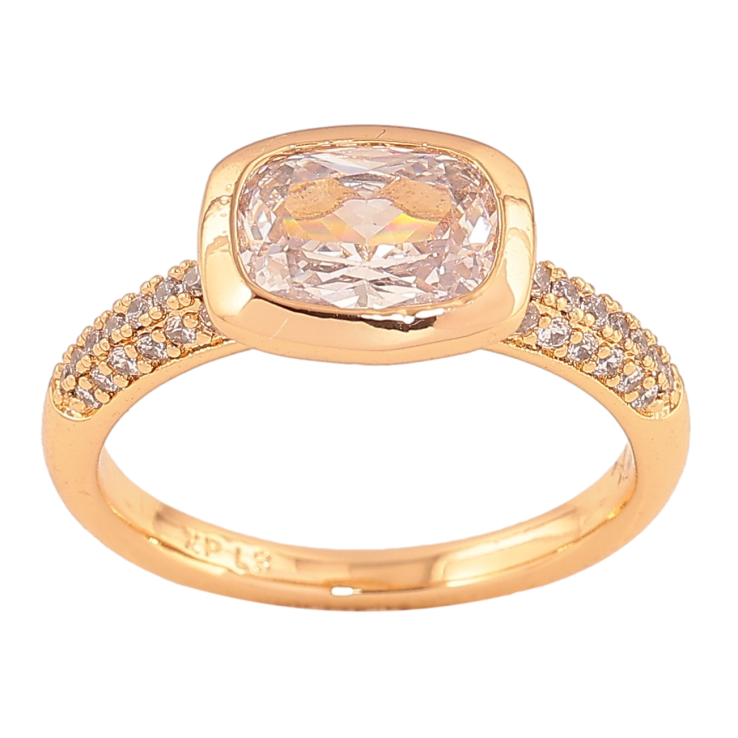 Кольцо Xuping цвет Позолота 18K "Кристальный блеск" фото №8