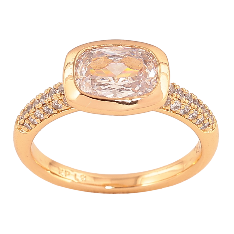 Кольцо Xuping цвет Позолота 18K "Кристальный блеск" фото №3