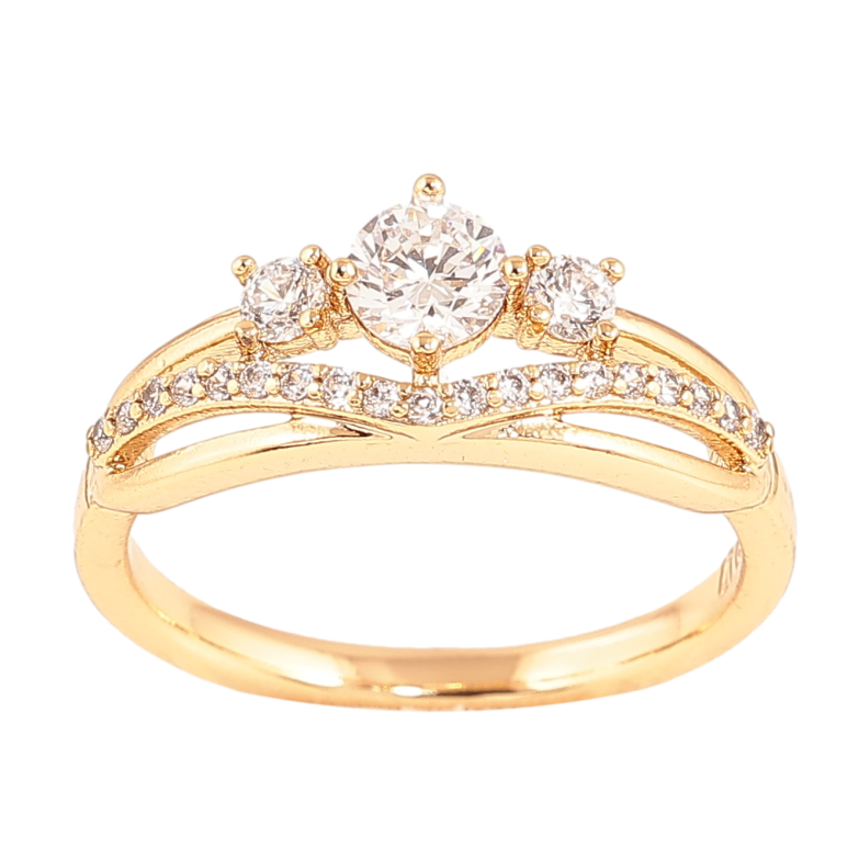 Каблучка Xuping колір Позолота 18K "Візерунок з кристалами" фото №1