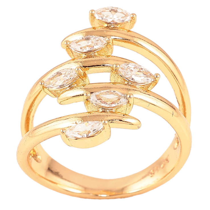 Каблучка Xuping колір Позолота 18K "Візерунок з кристалами" фото №5 Каблучка Xuping колір Позолота 18K "Візерунок з кристалами" фото №5