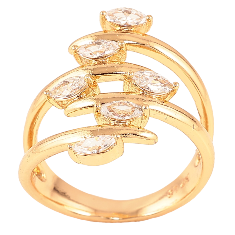Кольцо Xuping цвет Позолота 18K "Узор с кристаллами" фото №1