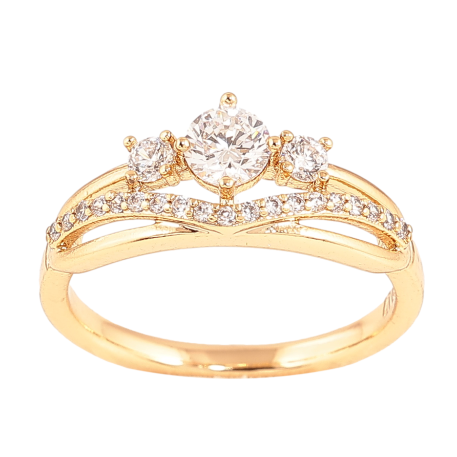 Каблучка Xuping колір Позолота 18K "Візерунок з кристалами" фото №1