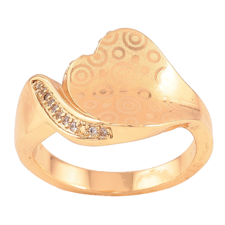 Каблучка Xuping колір Позолота 18K "Серце з візерунком напиленням" Запаяний камінь! фото №11