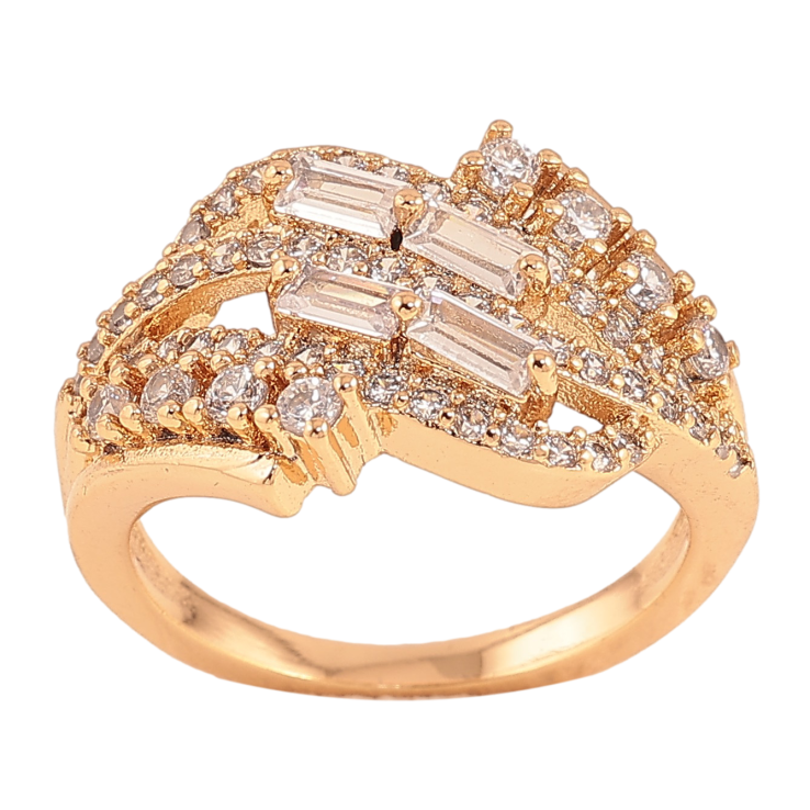 Кольцо Xuping цвет Позолота 18K "Узор с кристаллами" фото №9