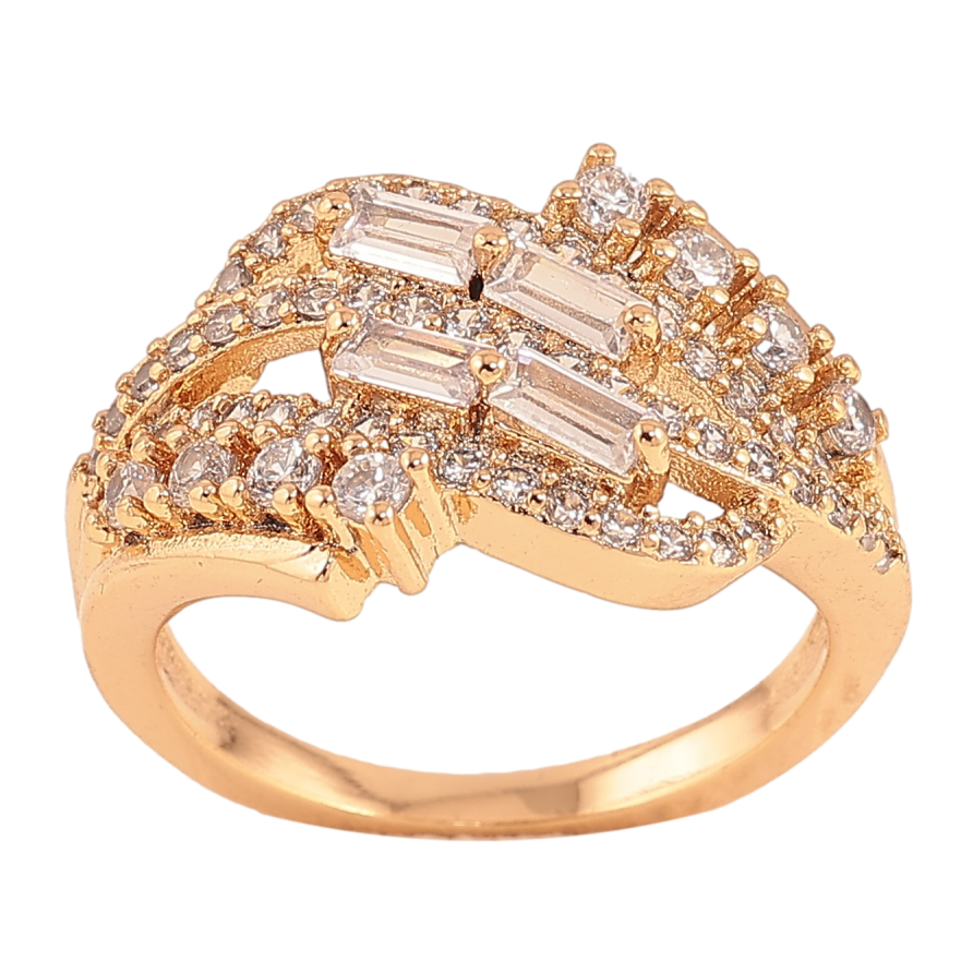 Кольцо Xuping цвет Позолота 18K "Узор с кристаллами" фото №1 Кольцо Xuping цвет Позолота 18K "Узор с кристаллами" фото №1