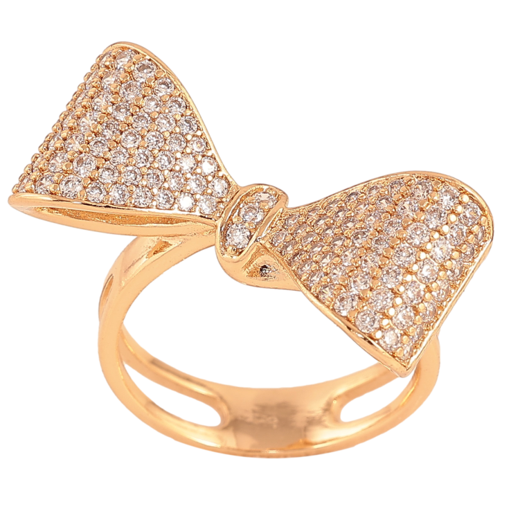 Кольцо Xuping цвет Позолота 18K "Бант с инкрустацией кристаллами"  фото №19