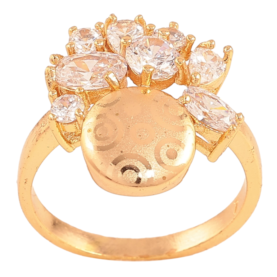 Каблучка Xuping колір Позолота 18K "Візерунок з напиленням і кристалами" фото №1