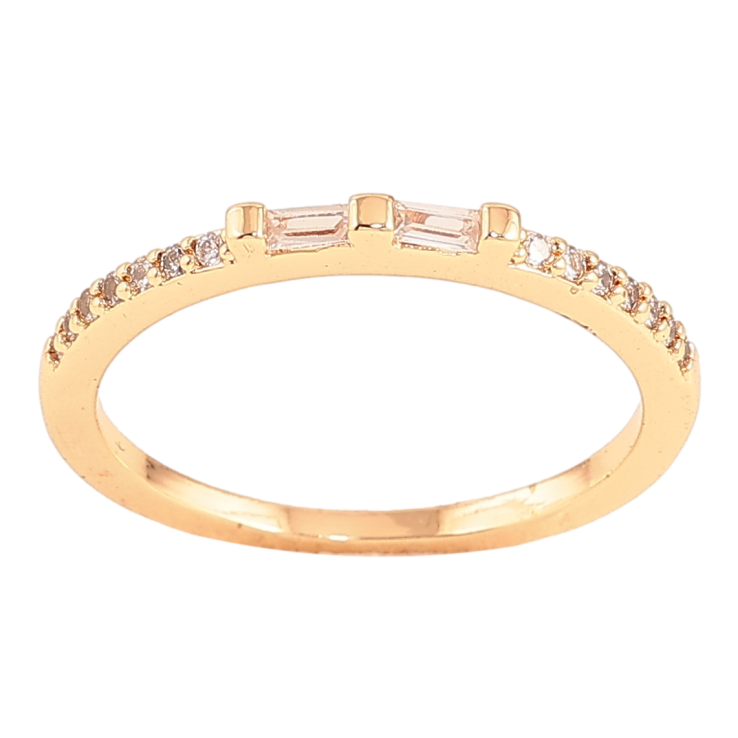 Каблучка Xuping колір Позолота 18K "Доріжка кристалів" фото №3