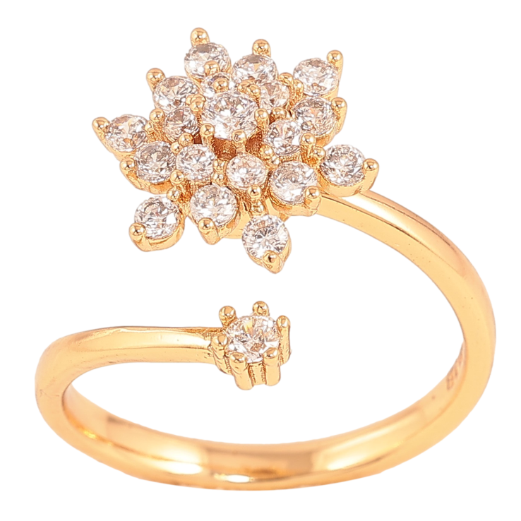 Каблучка-спінер Xuping колір Позолота 18K "Кристальна квіточка, що обертається" фото №13