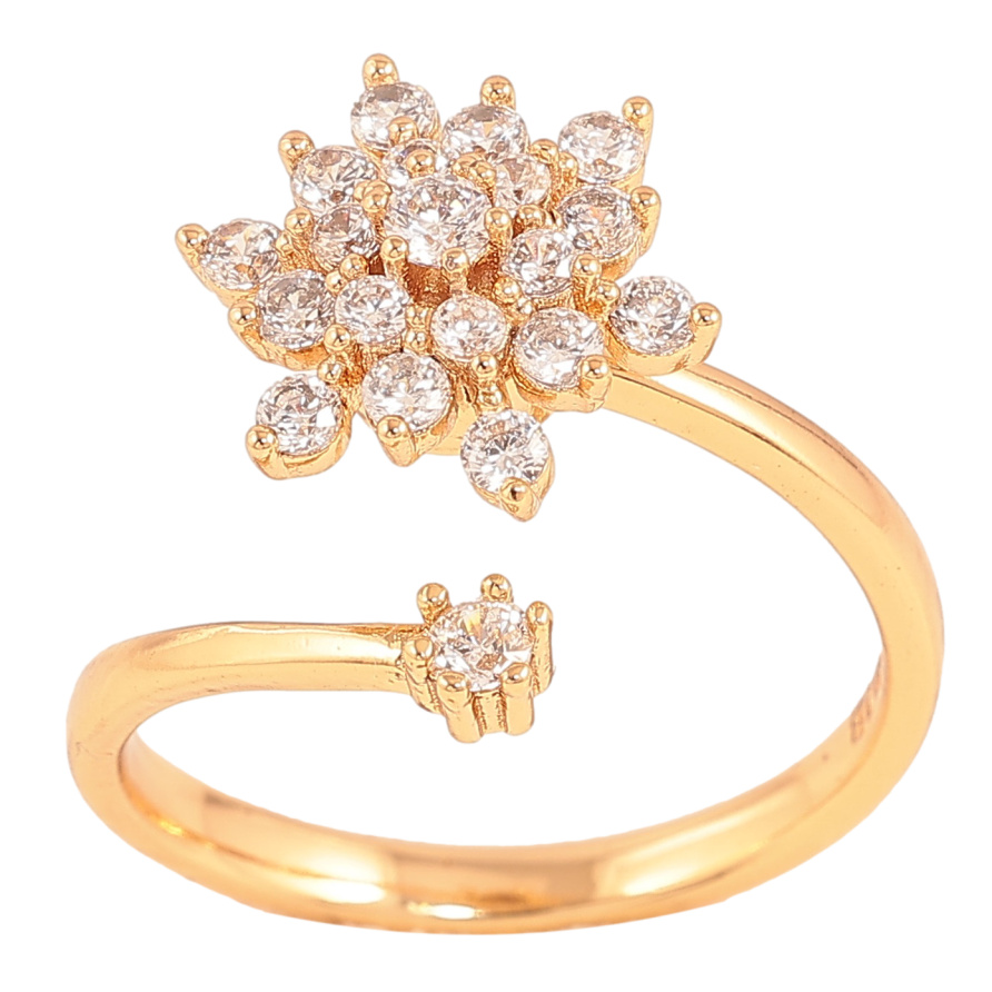 Каблучка-спінер Xuping колір Позолота 18K "Кристальна квіточка, що обертається" фото №1